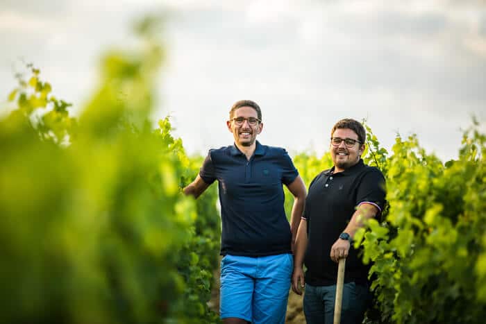 Les 2 frères Berthier au milieu des vignes